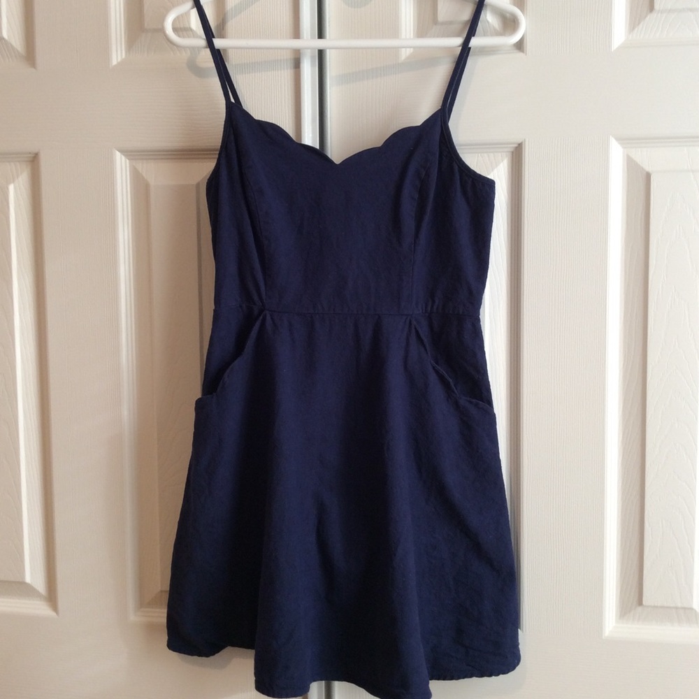 Denim Mini Dress with Pockets